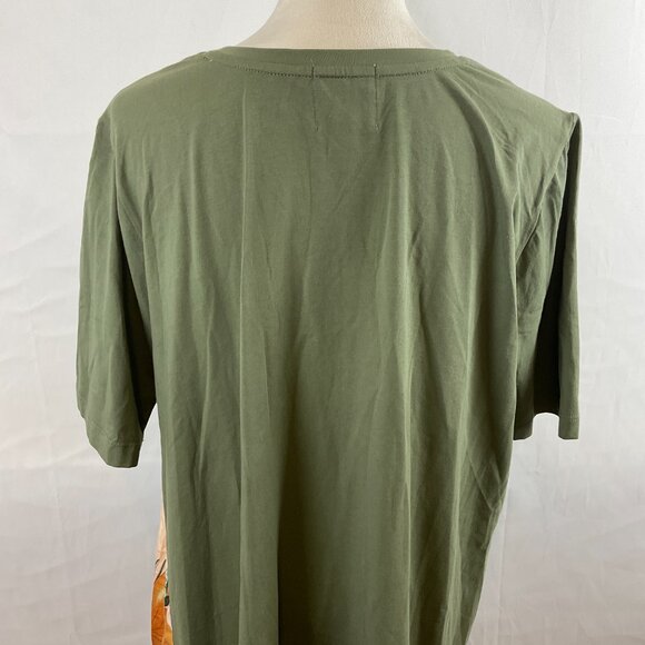 Tiny for Saturday/Sunday T-Shirt Dress XL Green Contrast Handkerchief Trim - Picture 10 of 12
